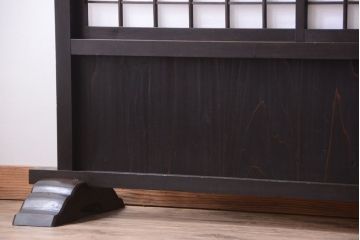 古民具・骨董　障子戸付き!大振りなアンティークの木製衝立(パーテーション)