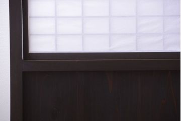古民具・骨董　障子戸付き!大振りなアンティークの木製衝立(パーテーション)