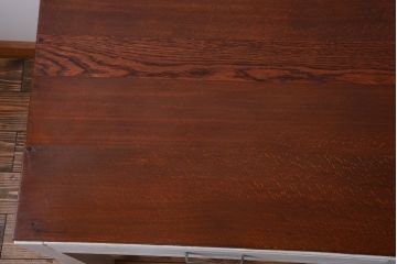 アンティーク家具　アンティークペイント 小振りでかわいい片袖机(テーブル、デスク、在宅ワーク、在宅用)(2)