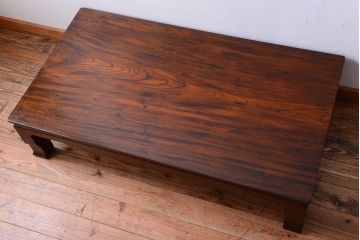 アンティーク家具　和製アンティーク　総欅材!天板一枚板の古い座卓