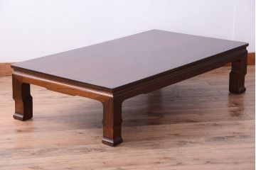 アンティーク家具　和製アンティーク　総欅材!天板一枚板の古い座卓