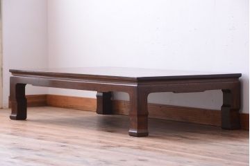 アンティーク家具　和製アンティーク　総欅材!天板一枚板の古い座卓