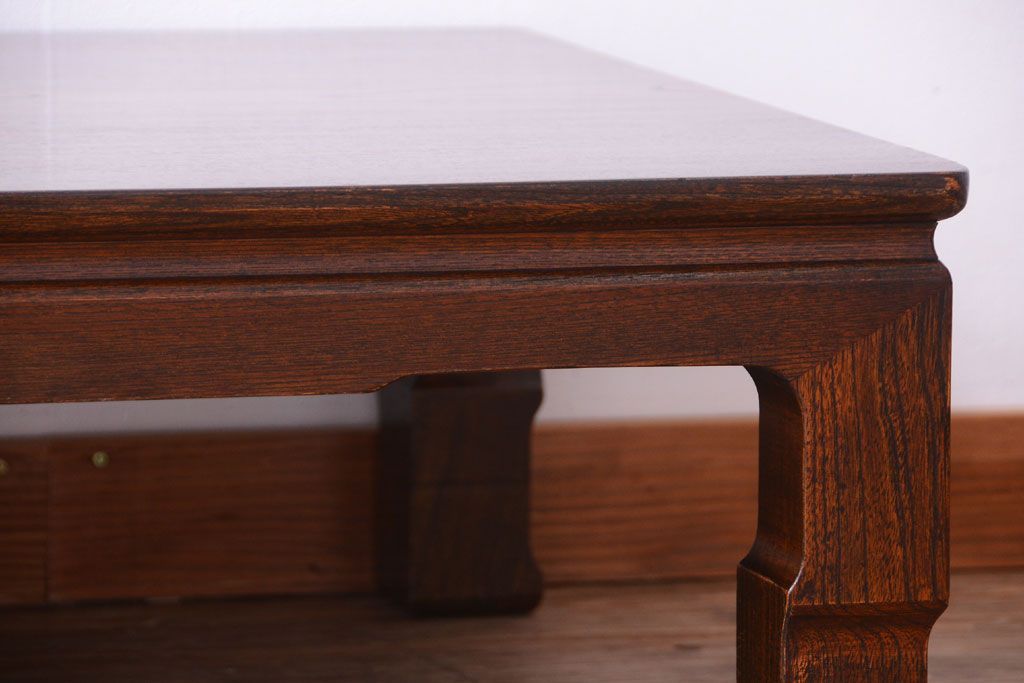 アンティーク家具　和製アンティーク　総欅材!天板一枚板の古い座卓