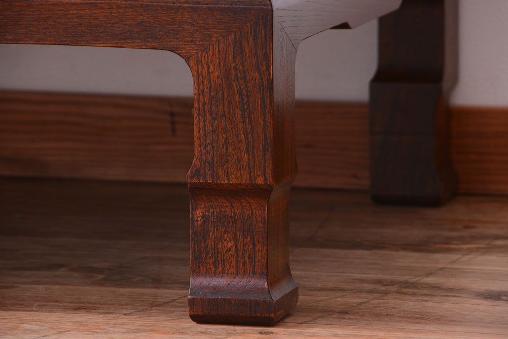 アンティーク家具　和製アンティーク　総欅材!天板一枚板の古い座卓