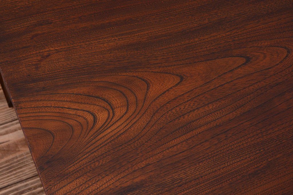 アンティーク家具　和製アンティーク　総欅材!天板一枚板の古い座卓