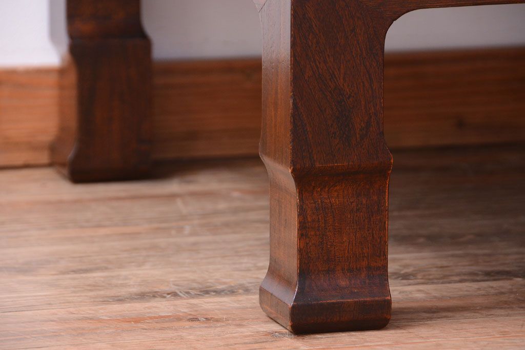 アンティーク家具　和製アンティーク　総欅材!天板一枚板の古い座卓