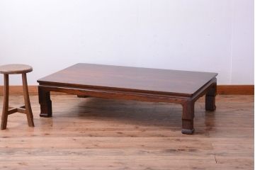 アンティーク家具　和製アンティーク　総欅材!天板一枚板の古い座卓