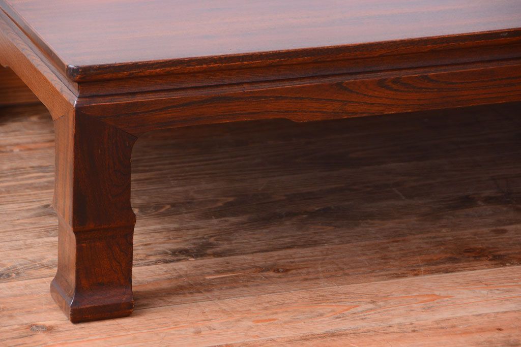 アンティーク家具　和製アンティーク　総欅材!天板一枚板の古い座卓