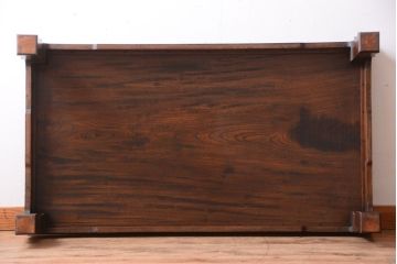アンティーク家具　和製アンティーク　総欅材!天板一枚板の古い座卓
