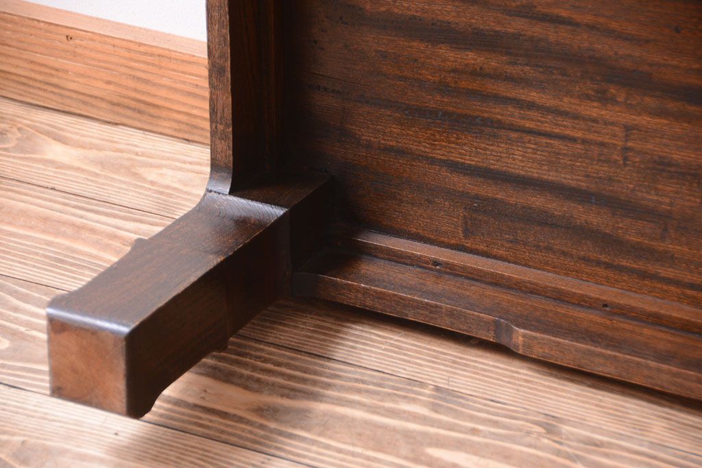 アンティーク家具　和製アンティーク　総欅材!天板一枚板の古い座卓