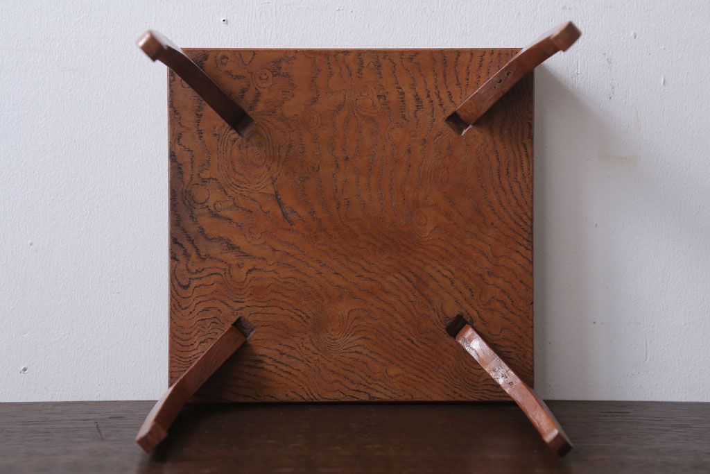 アンティーク雑貨　古民具・骨董　欅材の上品なアンティーク花台(1)