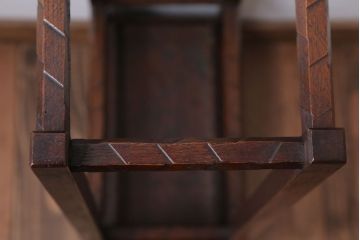 アンティーク雑貨　古民具・骨董　大正期　引き出し付き!古いナラ材のアンティーク傘立て