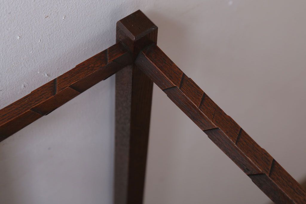 アンティーク雑貨　古民具・骨董　大正期　引き出し付き!古いナラ材のアンティーク傘立て