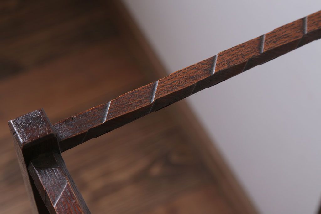 アンティーク雑貨　古民具・骨董　大正期　引き出し付き!古いナラ材のアンティーク傘立て