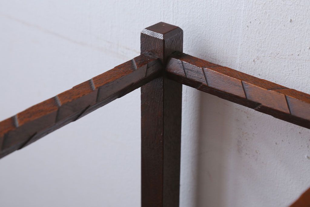 アンティーク雑貨　古民具・骨董　大正期　引き出し付き!古いナラ材のアンティーク傘立て