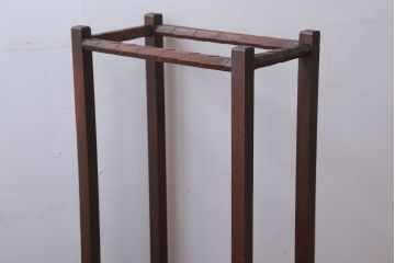 アンティーク雑貨　古民具・骨董　大正期　引き出し付き!古いナラ材のアンティーク傘立て