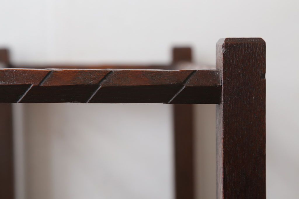 アンティーク雑貨　古民具・骨董　大正期　引き出し付き!古いナラ材のアンティーク傘立て