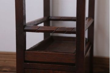 アンティーク雑貨　古民具・骨董　大正期　引き出し付き!古いナラ材のアンティーク傘立て