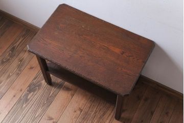 アンティーク家具　和製アンティーク　古いナラ材の上質でおしゃれなサイドテーブル