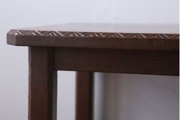 アンティーク家具　和製アンティーク　古いナラ材の上質でおしゃれなサイドテーブル