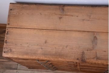 アンティーク家具　和製アンティーク　ネームプレート付き!古い木味の引き出しローボード