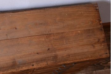 アンティーク家具　和製アンティーク　ネームプレート付き!古い木味の引き出しローボード