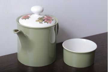 アンティーク雑貨　イギリスビンテージ　Ridgway(リッジウェイ)　Kyotoシリーズ　ポットとシュガー2点セット(洋食器)