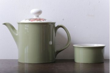 アンティーク雑貨　イギリスビンテージ　Ridgway(リッジウェイ)　Kyotoシリーズ　ポットとシュガー2点セット(洋食器)