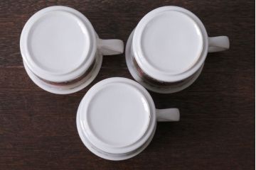 アンティーク雑貨　イギリスビンテージ　Ridgway(リッジウェイ)　Kyotoシリーズ　カップ&ソーサー3客セット(洋食器)