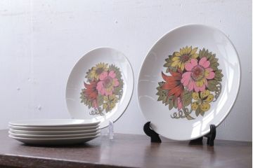 イギリスビンテージ　Ridgway(リッジウェイ)　Kyotoシリーズ　大小プレート7枚セット(洋食器)