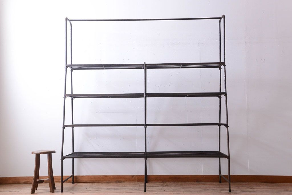 ヴィンテージ家具　ビンテージ　特大サイズ!組み立て式アイアンラック(陳列棚・ディスプレイラック)