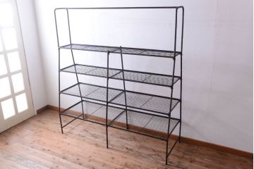ヴィンテージ家具　ビンテージ　特大サイズ!組み立て式アイアンラック(陳列棚・ディスプレイラック)