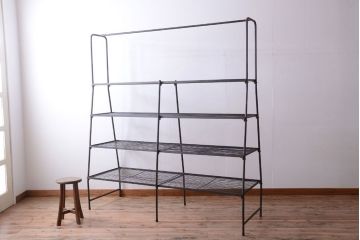 ヴィンテージ家具　ビンテージ　特大サイズ!組み立て式アイアンラック(陳列棚・ディスプレイラック)