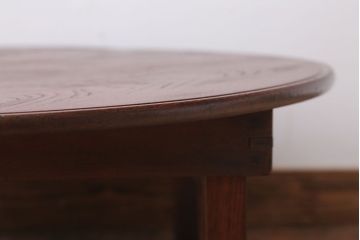 アンティーク家具　アンティーク　古い栓材のシンプルな丸ちゃぶ台