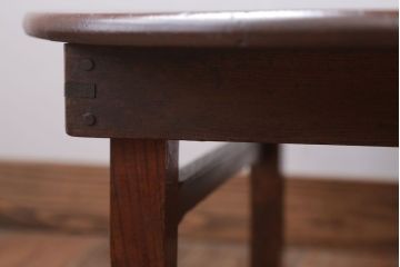 アンティーク家具　アンティーク　古い栓材のシンプルな丸ちゃぶ台