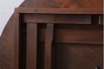 アンティーク家具　アンティーク　古い栓材のシンプルな丸ちゃぶ台
