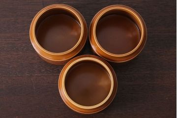 アンティーク雑貨　イギリスビンテージ　HORNSEA(ホーンジー) Saffron(サフラン)シリーズ ジャー3点(キャニスター)
