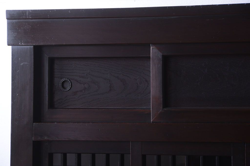 アンティーク家具　古民具・骨董　大正期　変わり型のモダンなアンティーク水屋箪笥