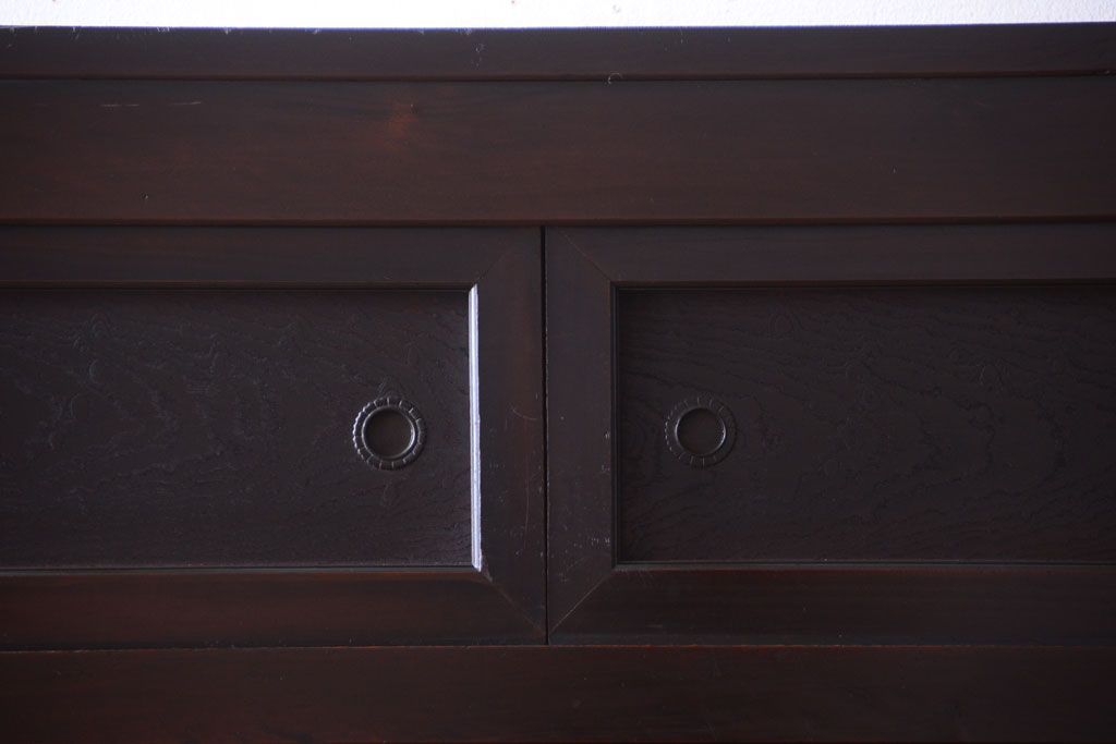 アンティーク家具　古民具・骨董　大正期　変わり型のモダンなアンティーク水屋箪笥