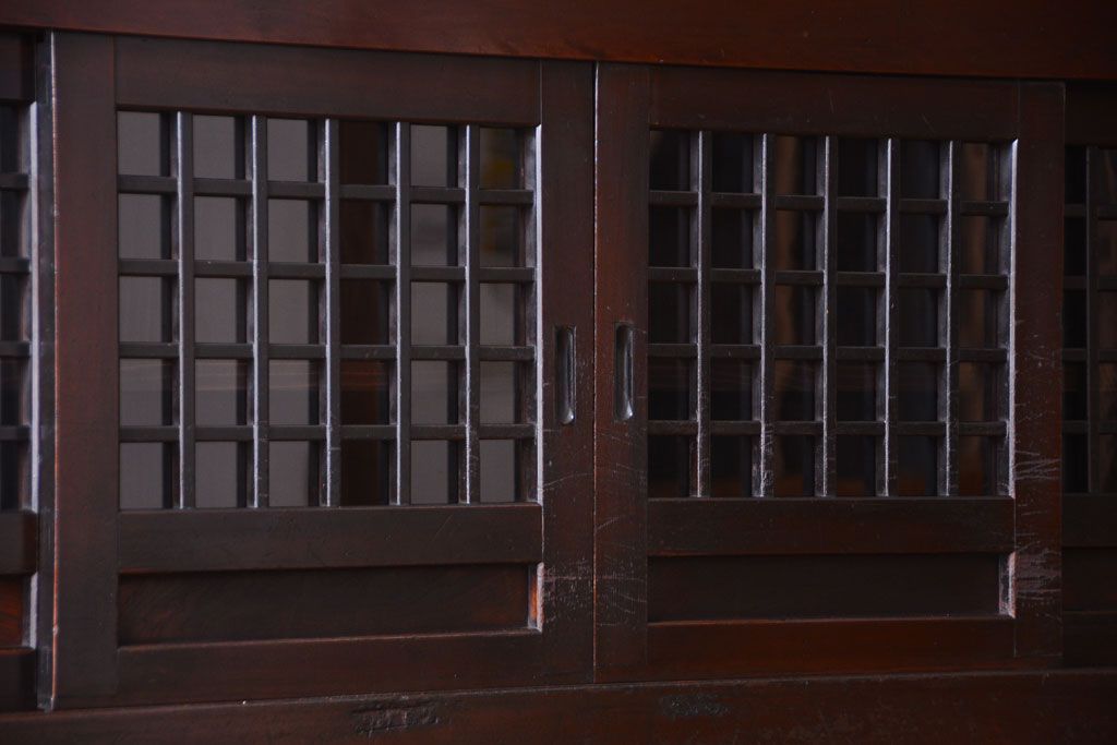 アンティーク家具　古民具・骨董　大正期　変わり型のモダンなアンティーク水屋箪笥