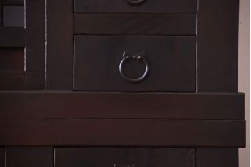 アンティーク家具　古民具・骨董　大正期　変わり型のモダンなアンティーク水屋箪笥