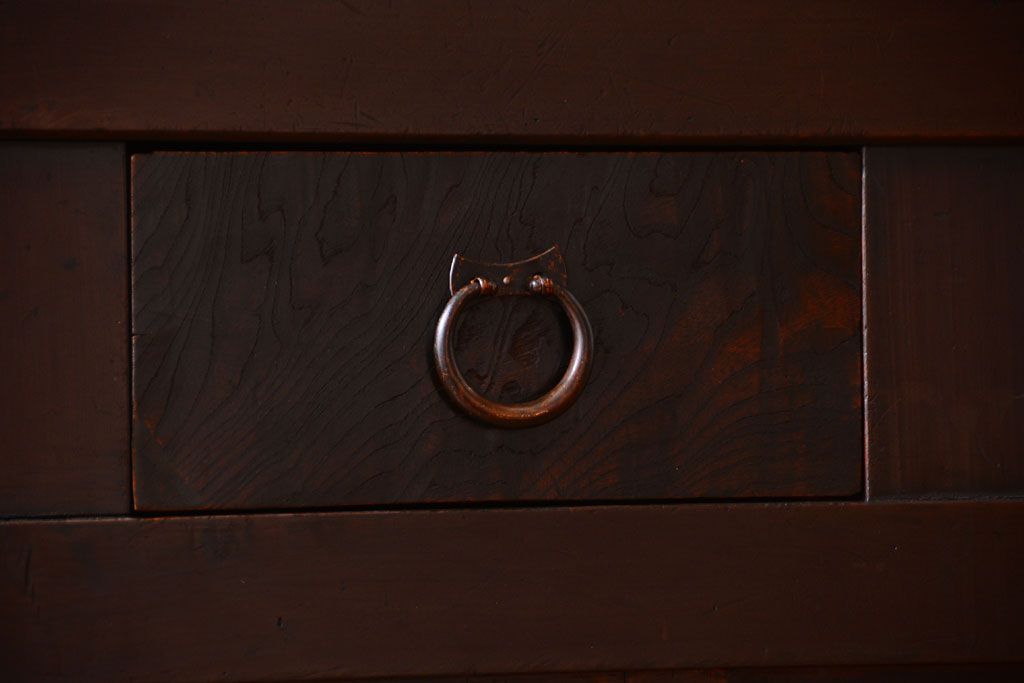 アンティーク家具　古民具・骨董　大正期　変わり型のモダンなアンティーク水屋箪笥