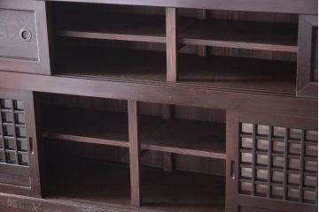 アンティーク家具　古民具・骨董　大正期　変わり型のモダンなアンティーク水屋箪笥