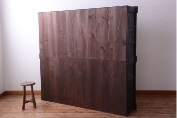 アンティーク家具　古民具・骨董　大正期　変わり型のモダンなアンティーク水屋箪笥