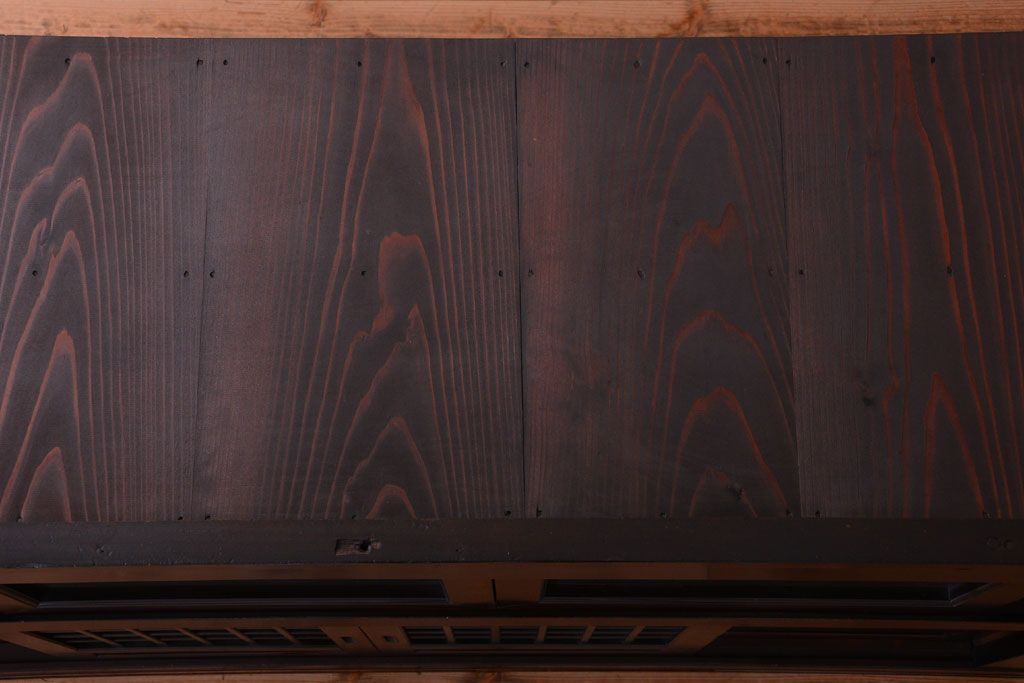 アンティーク家具　古民具・骨董　大正期　変わり型のモダンなアンティーク水屋箪笥