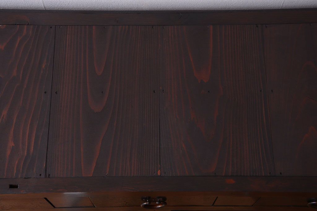 アンティーク家具　古民具・骨董　大正期　変わり型のモダンなアンティーク水屋箪笥