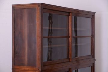 アンティーク家具　和製アンティーク　脚付き!古い木製の大きな重ね収納棚