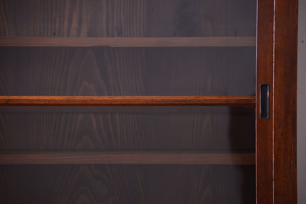 アンティーク家具　和製アンティーク　脚付き!古い木製の大きな重ね収納棚