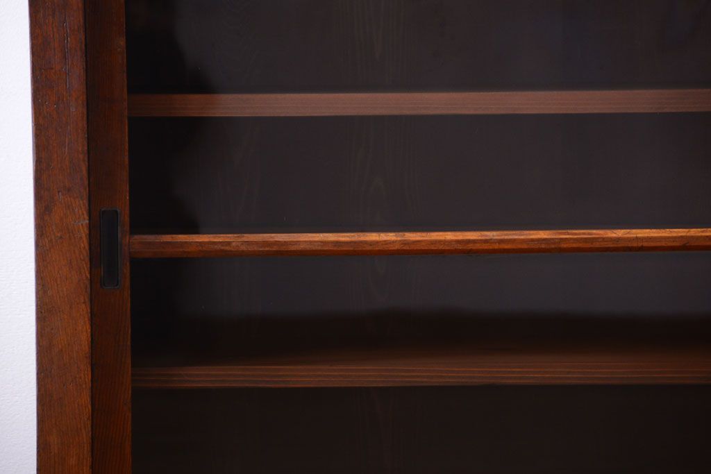 アンティーク家具　和製アンティーク　脚付き!古い木製の大きな重ね収納棚