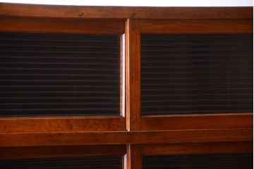 アンティーク家具　和製アンティーク　モールガラス入り!前面欅材の古い収納棚(食器棚)